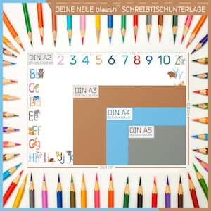 Desk pad paper children Table mat DIN A2 25 sheet pad Desk pad for notes and to-dos ABC image 4