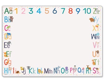 Desk pad paper children | Table mat DIN A3 | 25 sheet pad | Desk pad for notes and to-dos | ABC