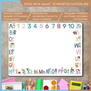 Desk pad paper children Table mat DIN A2 25 sheet pad Desk pad for notes and to-dos ABC image 3