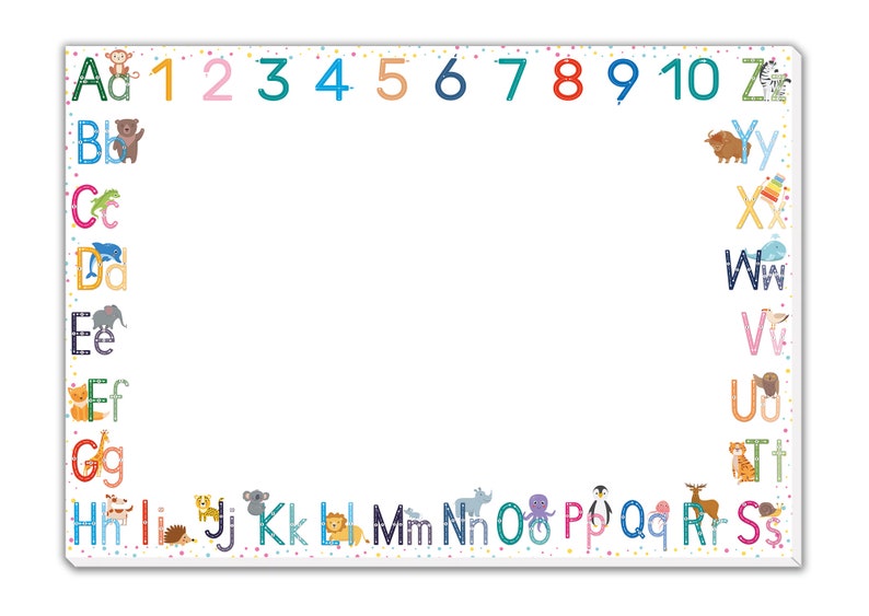 Desk pad paper children Table mat DIN A2 25 sheet pad Desk pad for notes and to-dos ABC image 1
