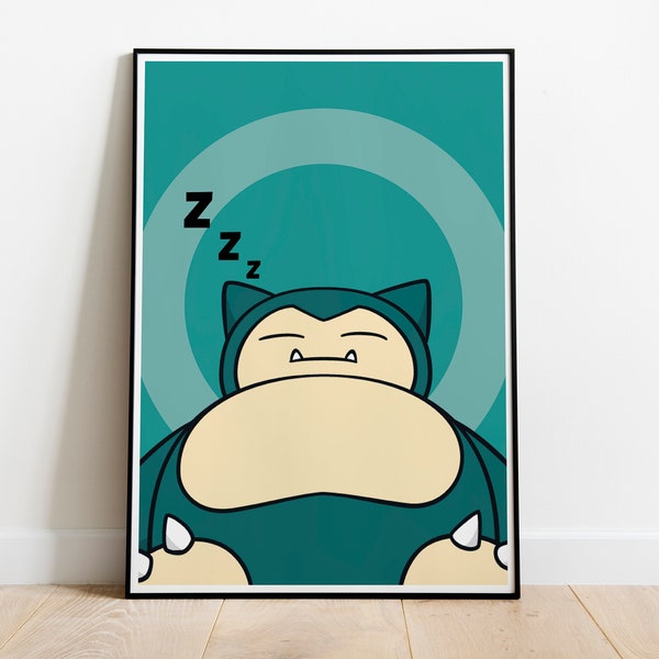 Snorlax Print, Pokemon Type Poster