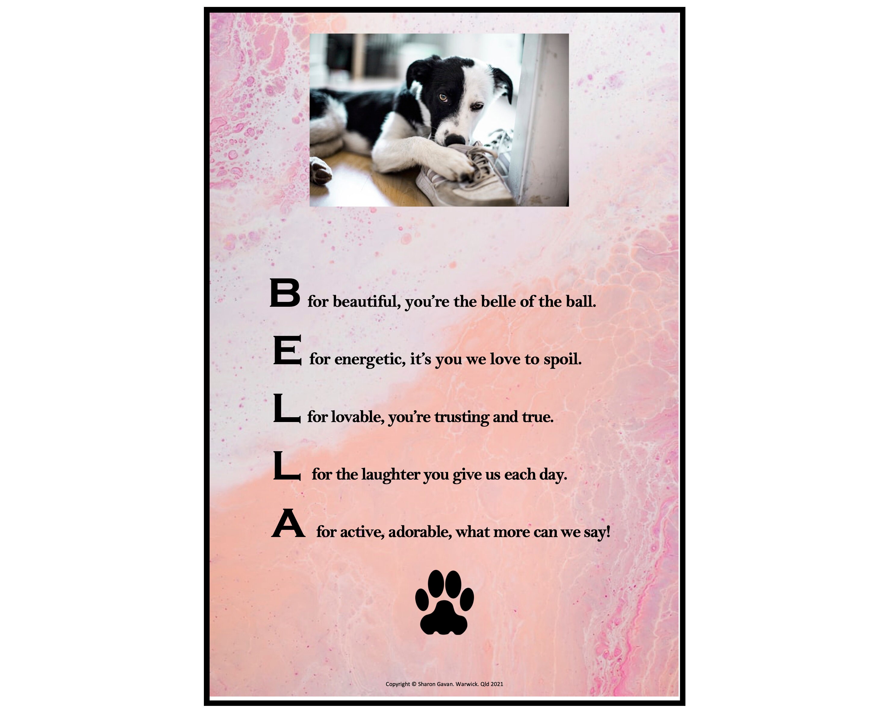 Personalised Pet Name Acronym Etsy