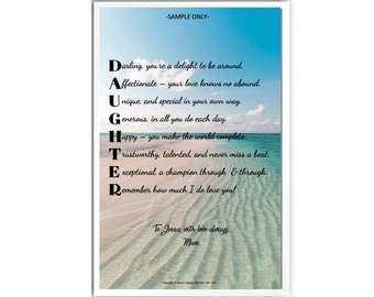 A Letter to My Daughter Daughter Pregnancy Poem Print Heartfelt ...
