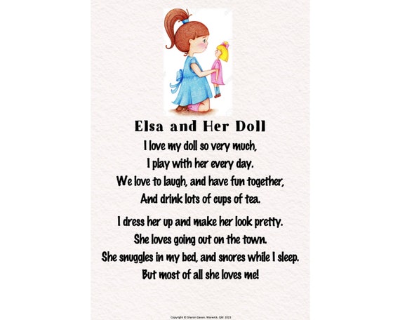 Child's Doll Poem Wall Art - Etsy