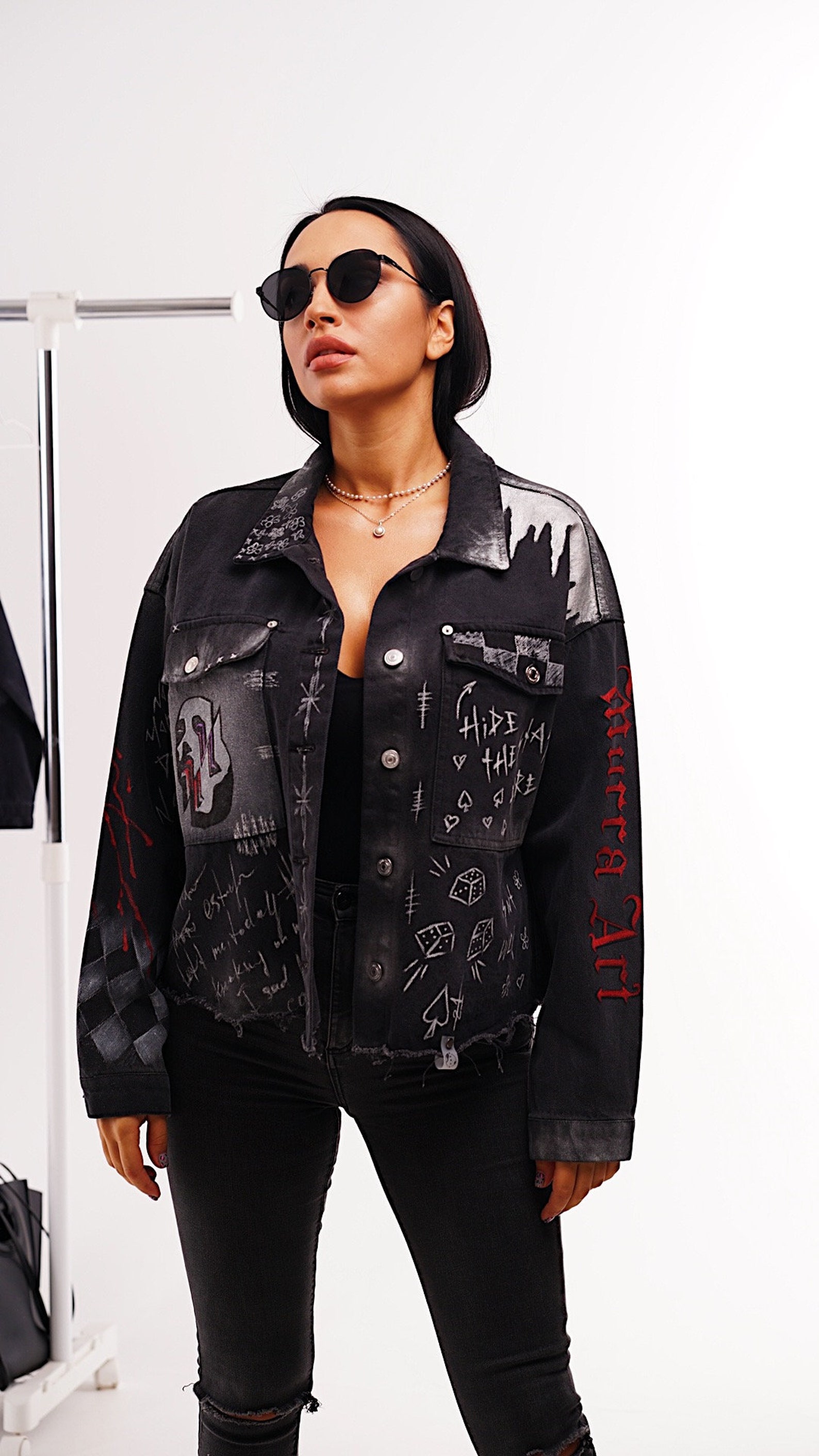 Painted Jean Jacket. Denim Art. Streetwear. Unique Gifts. Etsy