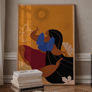 Filipino Feminist Wall Art, Boho female wall art Filipino Art Philippines poster  mid century modern wall art fashion wall art retro art