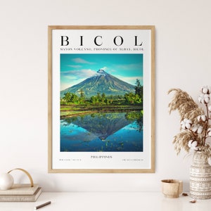 Bicol Filipino Art Travel Vintage Print inspired by Matisse, Philippines Art Travel Poster, Philippine boho printable wall art, Retro art