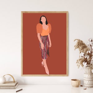 Filipino Feminist Poster, Female woman boho art, female form art, Philippines poster, printable face wall art, fashion wall art, retro art