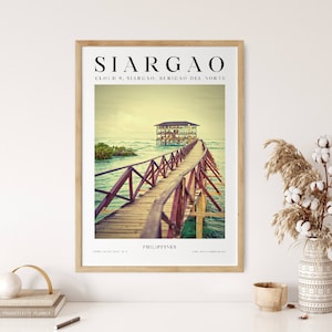 Siargao Filipino Art Travel Vintage Print inspired by Matisse, Philippines Art Travel Poster, Philippine boho printable wall art, Retro art