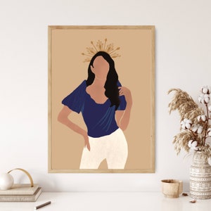 Filipino Female woman boho art, Philippines poster, Filipino Art, Asian Art, female minimalist art, retro wall art Poster, fashion wall art