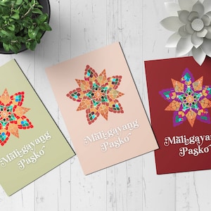 3er Set Philippine Christmas Parol handgemachte Postkarten-Set, Philippine Custom photo Weihnachtskarte ist der perfekte einfache soziale Distanz Gruß
