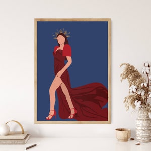 Arte filipina Queen Feminist Wall Art, arte feminina boho, arte feminina, pôster das Filipinas, arte de parede facial imprimível, arte de parede de moda