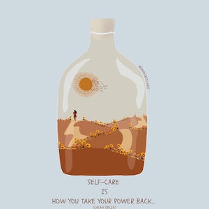 Self-Care is How You Take Your Power Back Illustration Art Print Poster