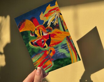 Everything Around You is Beautiful When the World Around You is Peaceful Illustration Art Print postcard in size 4″ × 6″ (101 × 152 mm)