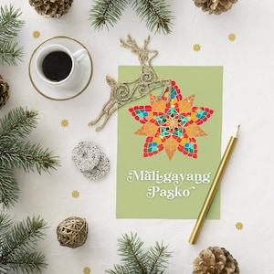Téléchargement instantané de carte postale faite main de Noël philippin Parol, carte de Noël photo personnalisée philippine est le message d'accueil parfait à distance sociale