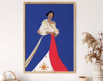 Filipina Poster wall art female figure, boho female wall art, Filipino Feminist Wall Art, Philippines poster, Filipino Art, Asian Art