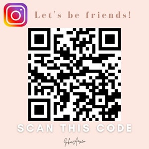 May include: A black and white QR code with the text "Let's be friends!" above it and "SCAN THIS CODE" below it. The text "InhaAreeo" is written in cursive below the code.
