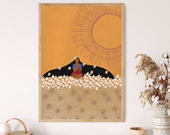 Filipino Feminist Wall Art, Female woman boho art perfect for a living room art, Philippines fashion wall art is a beautiful above bed decor