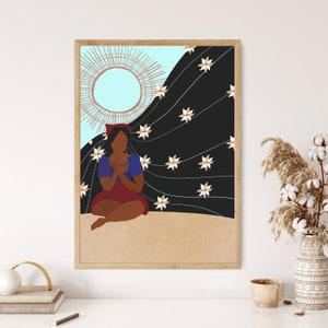 Filipino Feminist Wall Art, Female woman boho art perfect for a living room art, Philippines fashion wall art is a beautiful above bed decor