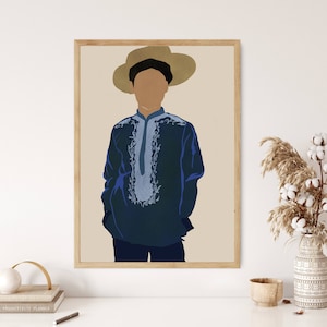 Male Vintage Filipino Wall Art, Philippines poster, Filipino mid century boho wall art, Filipino art prints, Retro Filipino Wall Decor
