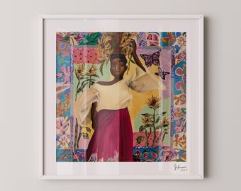 Si Mirasol Art Print – Filipino Woman, Modern Artwork (Digital Download)