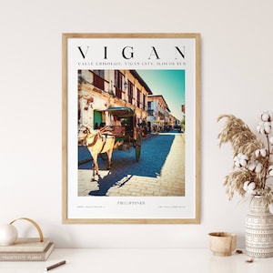 Vigan Filipino Art Travel Vintage Print inspired by Matisse, Philippines Art Travel Poster, Philippine boho printable wall art, Retro art