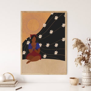 Filipino Feminist Wall Art, Female woman boho art perfect for a living room art, Philippines fashion wall art is a beautiful above bed decor