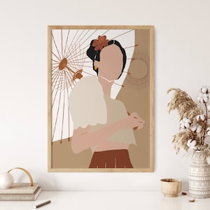 Filipina Poster wall art female figure, boho female wall art, Filipino Feminist Wall Art, Philippines poster, Filipino Art, Asian Art