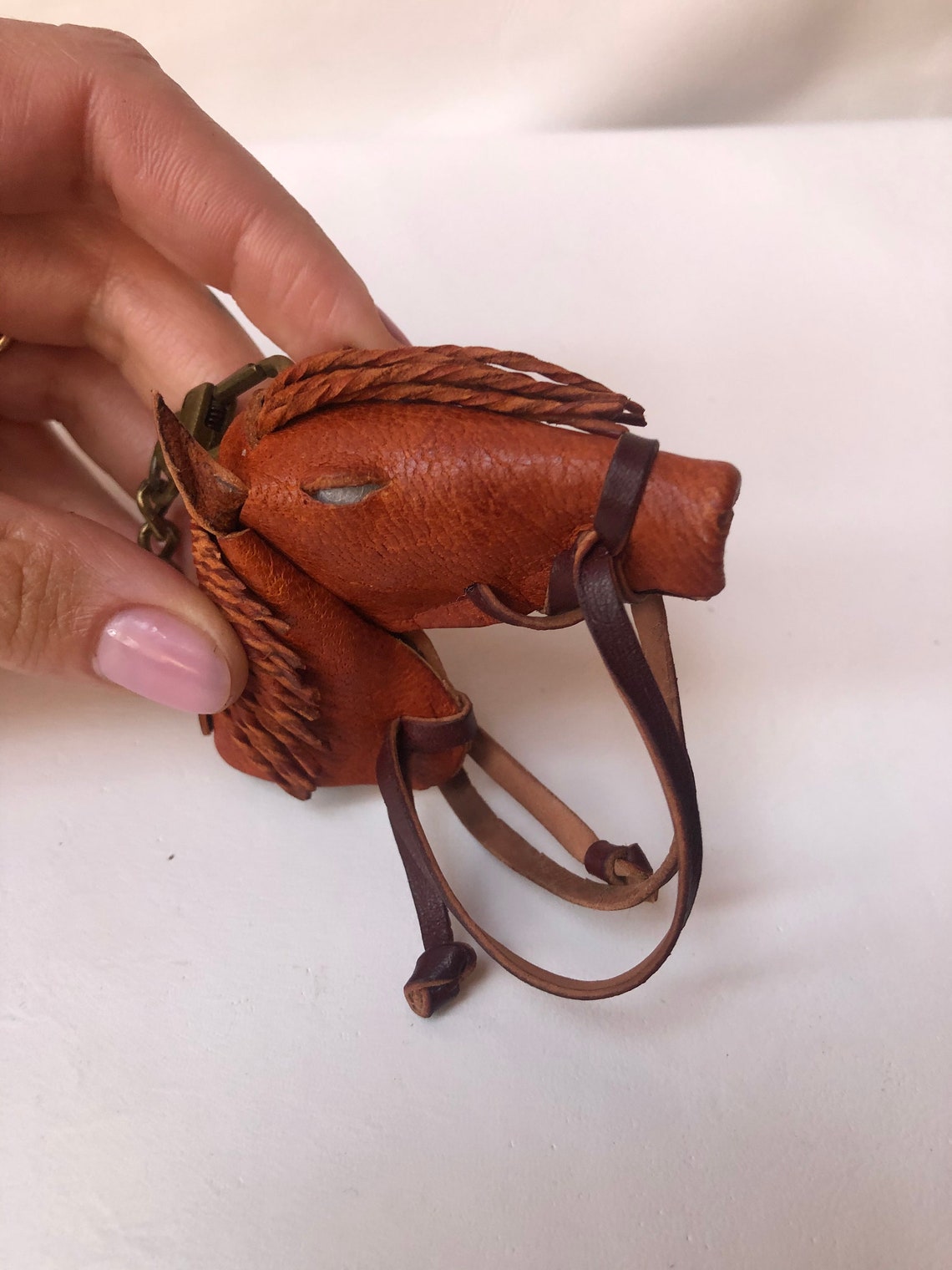 Horse Keychain in leather Etsy