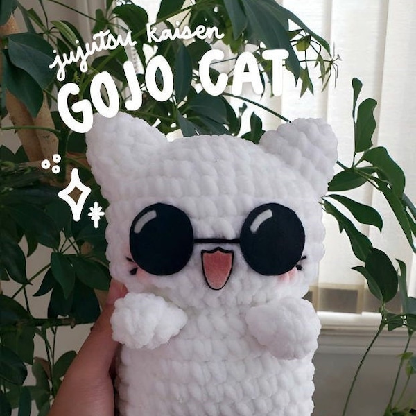 PDF PATTERN Crochet Gojo Cat/Cat with Sunglasses Plush