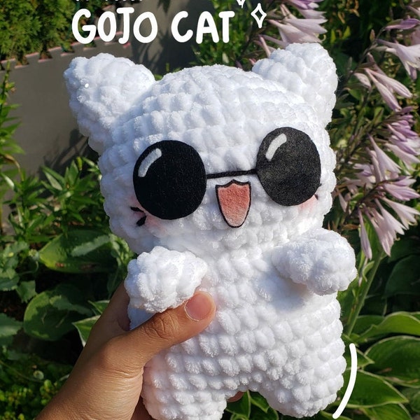 PHYSICAL ITEM Gojo Cat/Cat with Sunglasses Crochet Plush