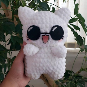 PDF PATTERN Crochet Cat with Sunglasses Plush