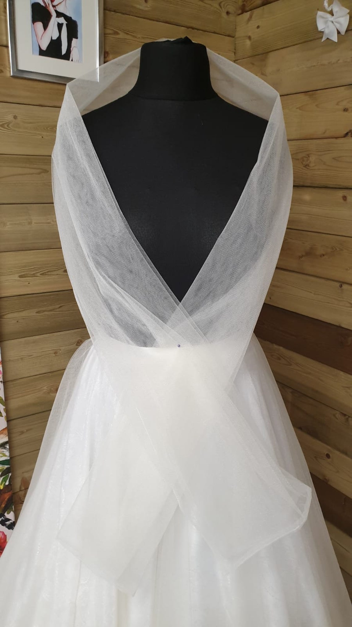 tulle off the shoulder wrap