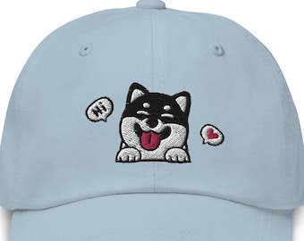 Shiba Inu Dad Hat / Black Shiba Inu gift / Shiba Inu mom gift / Shiba Inu lover gift / Shiba Inu owner gift / Cute Shiba Inu embroidered cap