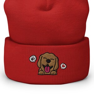 Golden Retriever Beanie / Golden Retriever Mama Geschenk / Golden Retriever Papa Geschenk / Hundeliebhaber Geschenk / Süßer Lustiger Golden Retriever sagt hi