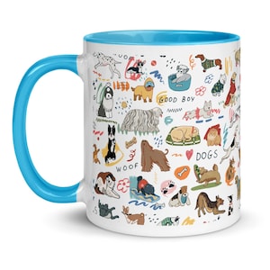 Cute dog mug / Dog pattern mug gift / Cute puppy cup / Dog mom mug / Dog owner mug / Dog lover mug / Unique dog mug gift / Colorful dog mug