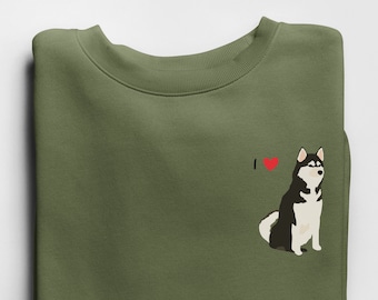 Sudadera Husky / Regalo de mamá Husky / Suéter de mamá Husky / Camisa Linda Husky / Cuello redondo Husky / Regalo de cumpleaños Husky / Amante del perro Husky