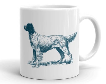 English Setter vintage drawing coffee mug / English Setter dog lover gift / English Setter mom mug gift / English Setter dad mug gift