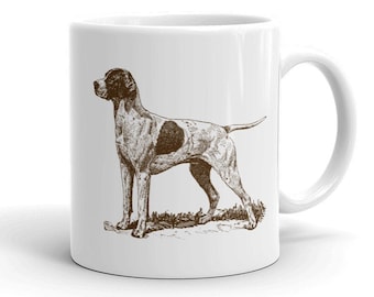 German Shorthaired Pointer vintage drawing coffee mug / German Shorthaired Pointer dog lover gift / German Shorthaired Pointer mom dad gift