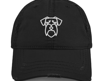 Schnauzer Distressed Dad Hat / Schnauzer lover gift / Schnauzer mom gift / Schnauzer dad gift / Embroidered hat