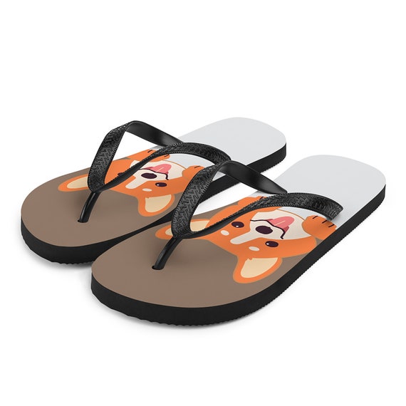 Corgi Flip Flops - Cartoon Corgi Flip Flops - Cartoon