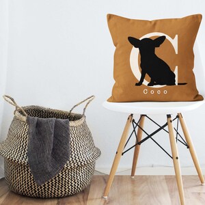 Personalized Chihuahua name pillow / Custom Chihuahua dog lover gift / Chihuahua mom gift / Chihuahua silhouette pillow / Pet memorial gift bild 4