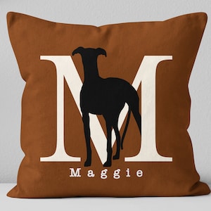 Custom Greyhound pillow / Greyhound mom gift / Greyhound dad gift / Greyhound lover gift / Greyhound silhouette pillow / Dog memorial gift