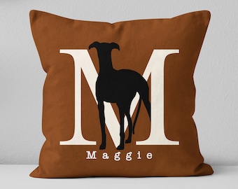 Custom Greyhound pillow / Greyhound mom gift / Greyhound dad gift / Greyhound lover gift / Greyhound silhouette pillow / Dog memorial gift