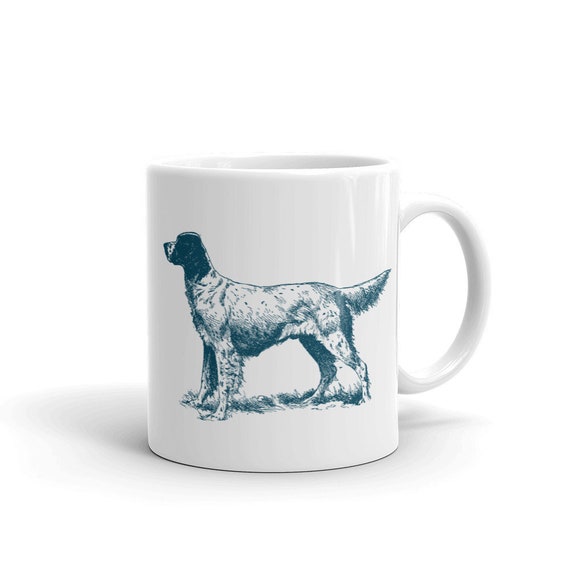 English Setter vintage drawing coffee mug / English Setter dog lover gift / English Setter mom mug gift / English Setter dad mug gift