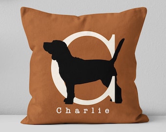Personalized Beagle pillow / Beagle lover gift / Custom Initial and name Beagle / Beagle mom gift /  Beagle dad gift / Pet memorial pillow