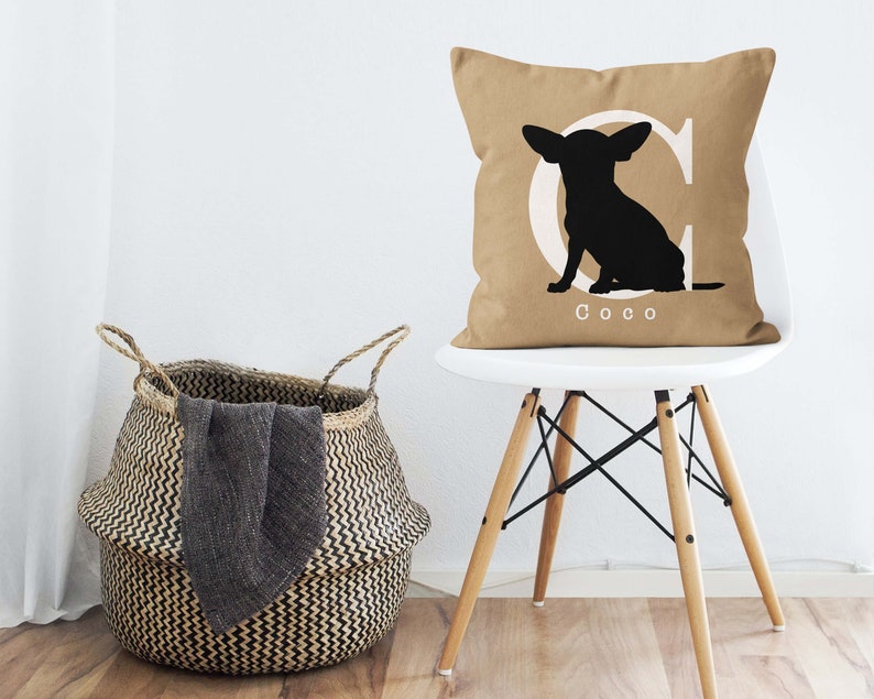 Personalized Chihuahua name pillow / Custom Chihuahua dog lover gift / Chihuahua mom gift / Chihuahua silhouette pillow / Pet memorial gift bild 5