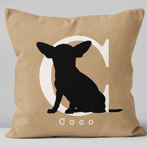Personalized Chihuahua name pillow / Custom Chihuahua dog lover gift / Chihuahua mom gift / Chihuahua silhouette pillow / Pet memorial gift bild 2