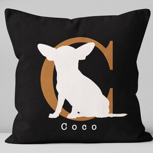 Personalized Chihuahua name pillow / Custom Chihuahua dog lover gift / Chihuahua mom gift / Chihuahua silhouette pillow / Pet memorial gift bild 3