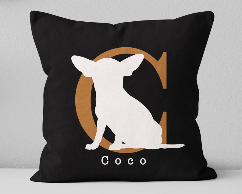 Personalized Chihuahua name pillow / Custom Chihuahua dog lover gift / Chihuahua mom gift / Chihuahua silhouette pillow / Pet memorial gift bild 3